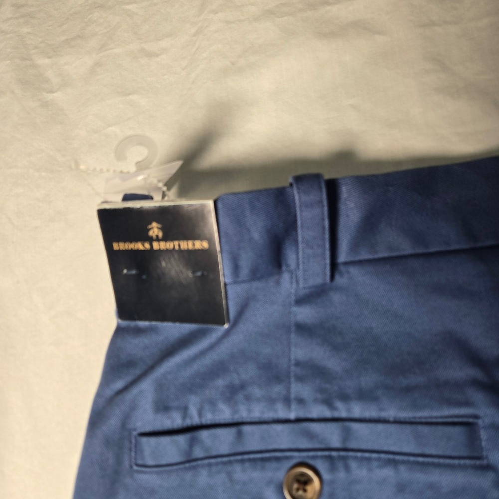 NWT Brooks Brothers Mens Blue Chino Shorts Size 40 Flat Front Cotton Twill